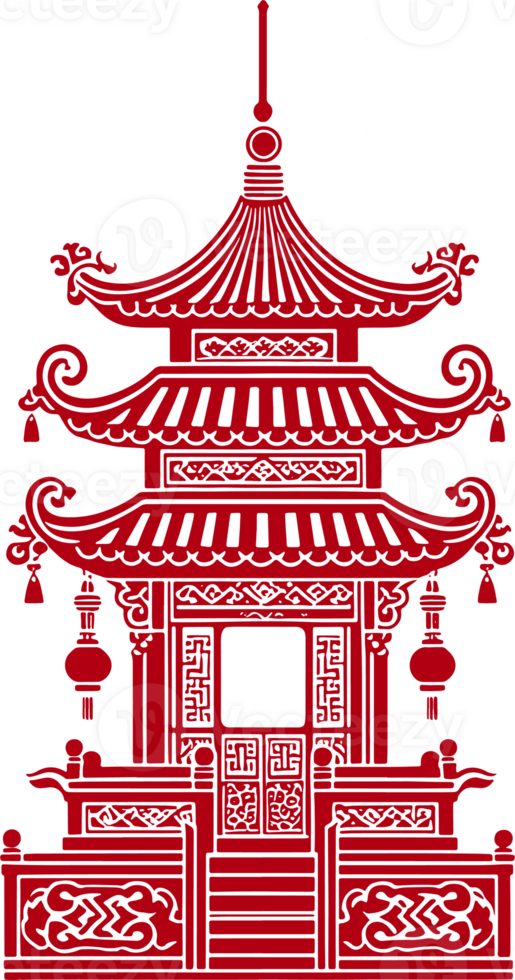 red chinese pattern frame png