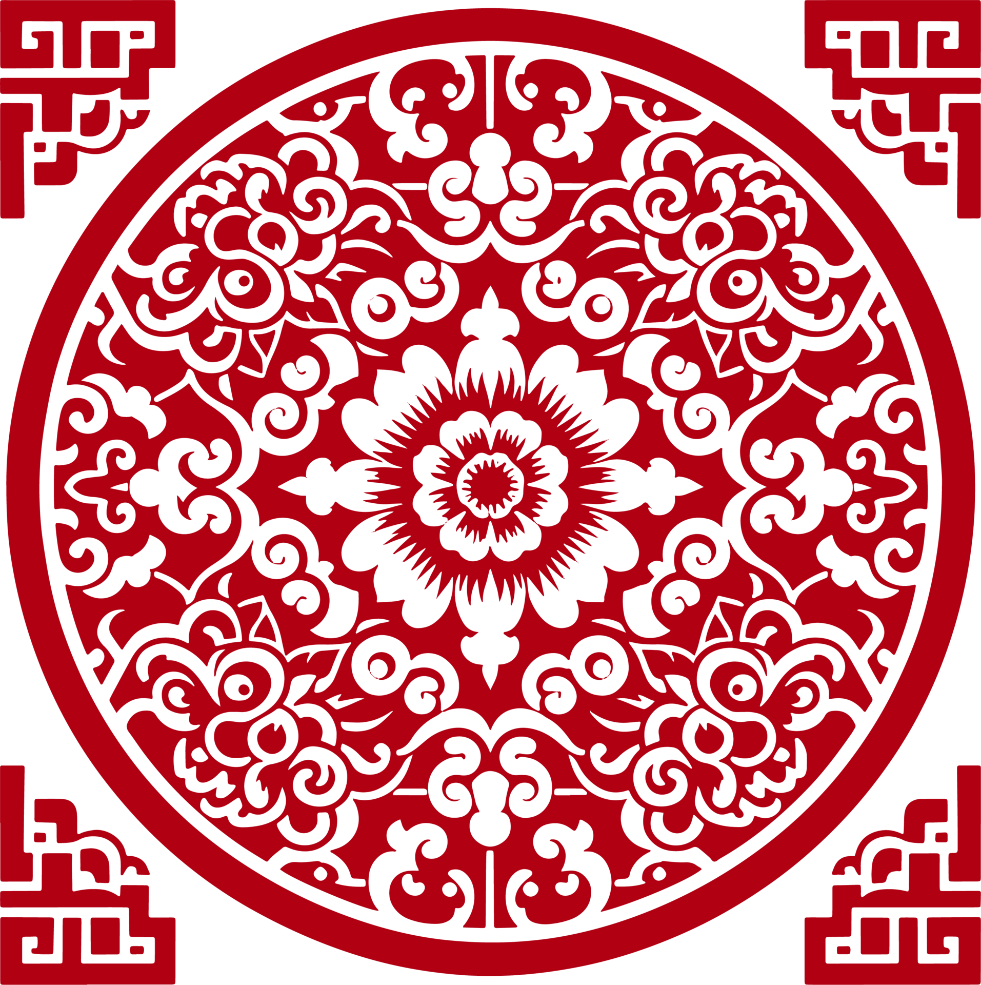 red-chinese-pattern-frame-37796275-png