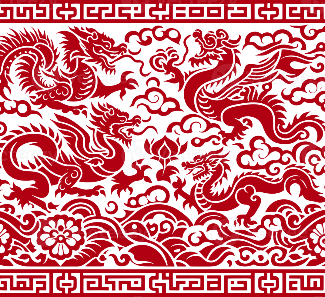 red chinese pattern frame png