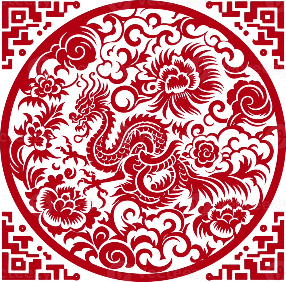 red chinese pattern frame png