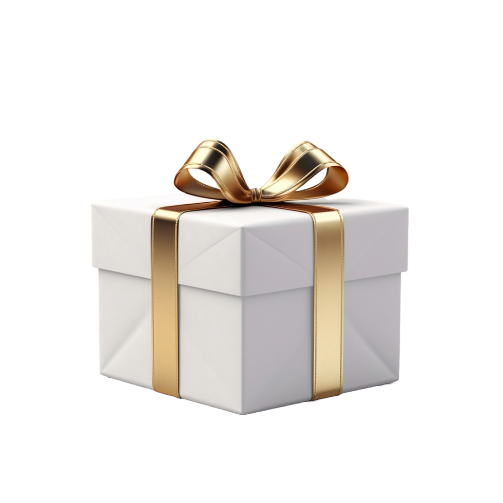 AI generated gift box with bow on transparent background png