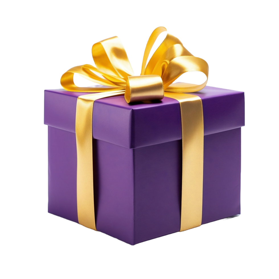 AI generated gift box with bow on transparent background png