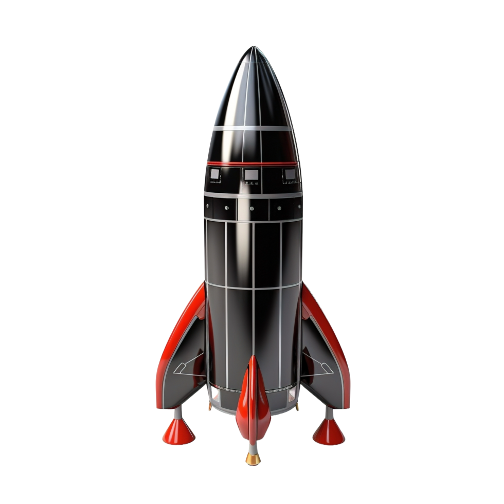 AI generated rocket ship on transparent background png