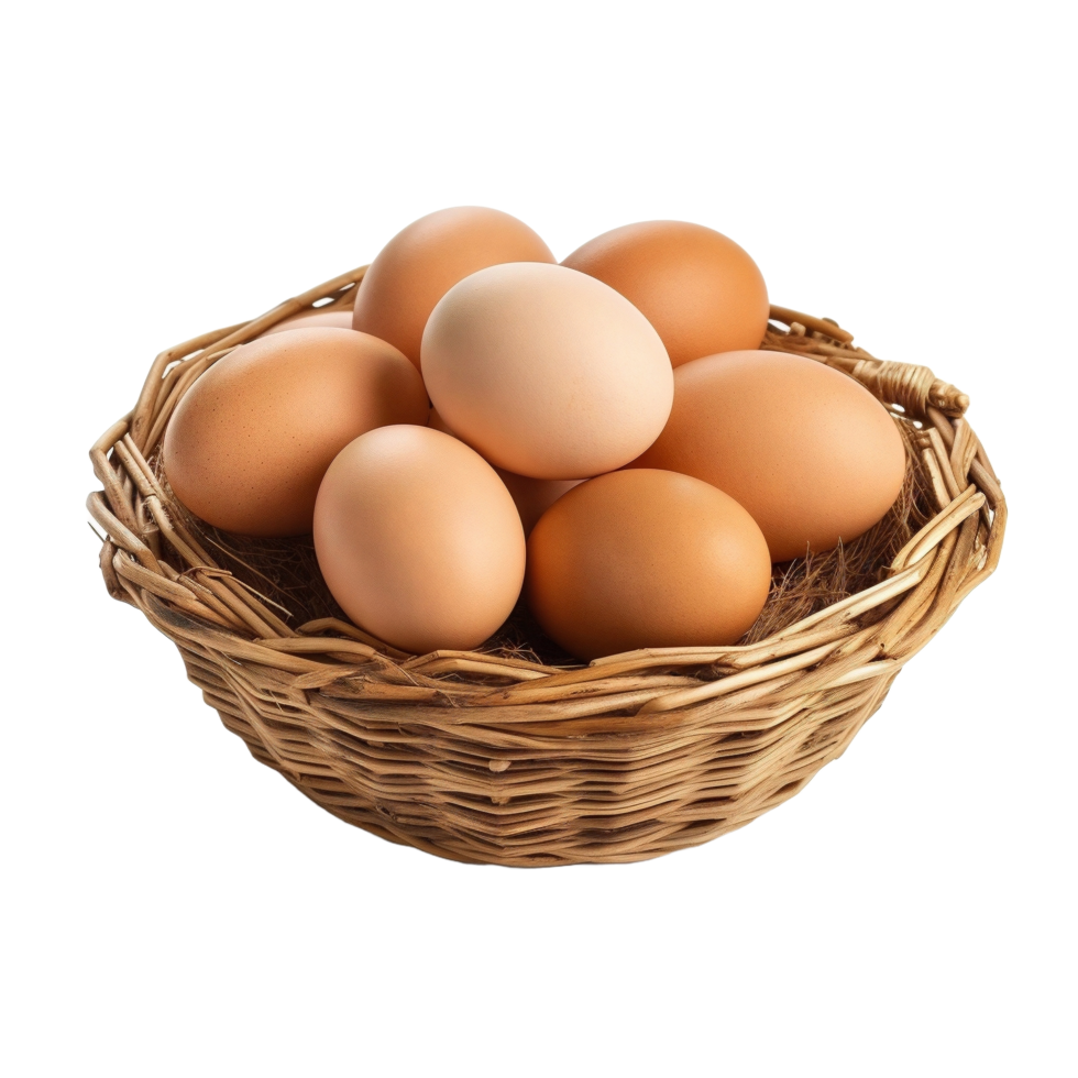 ai generado pollo huevos en cesta png