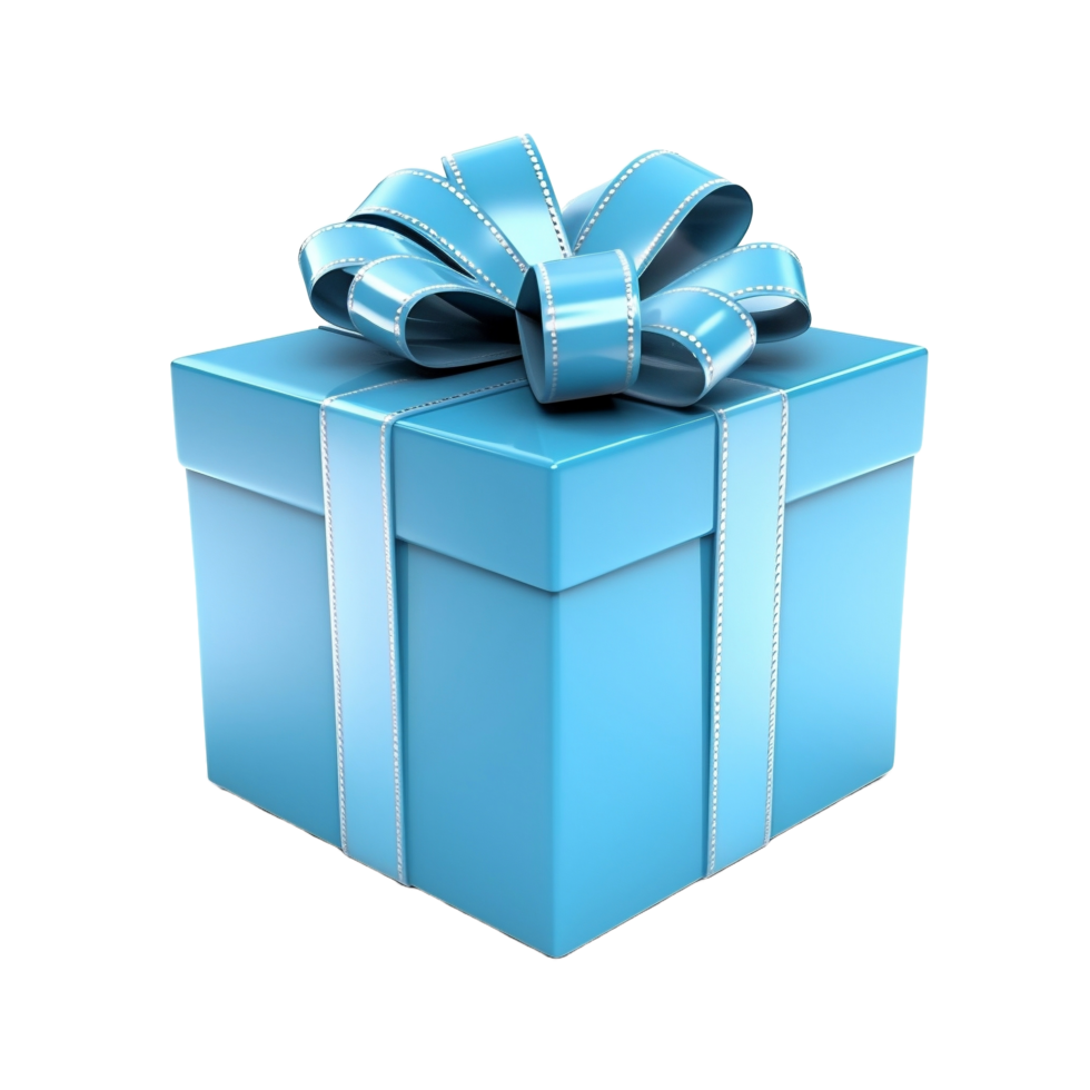 AI generated gift box with bow on transparent background png