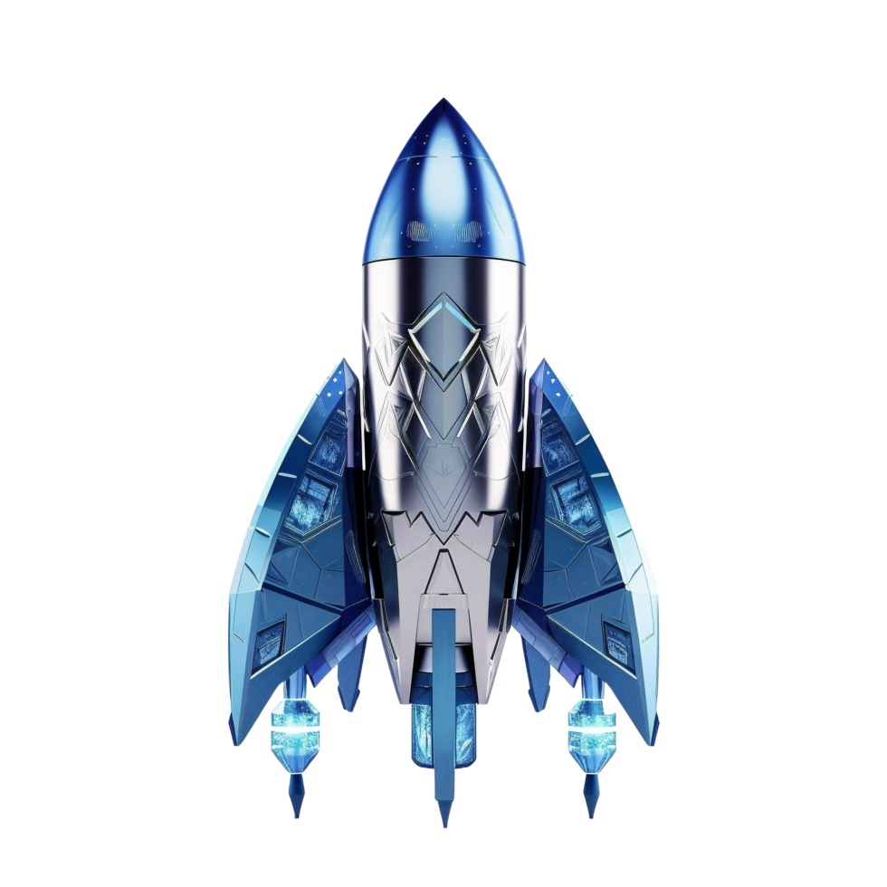 AI generated rocket ship on transparent background png