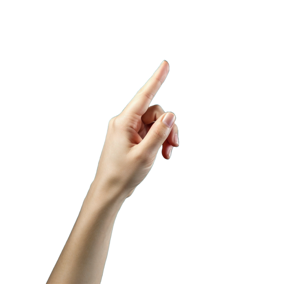 ai generiert ein Hand zeigen zu das Seite mit ein Finger png