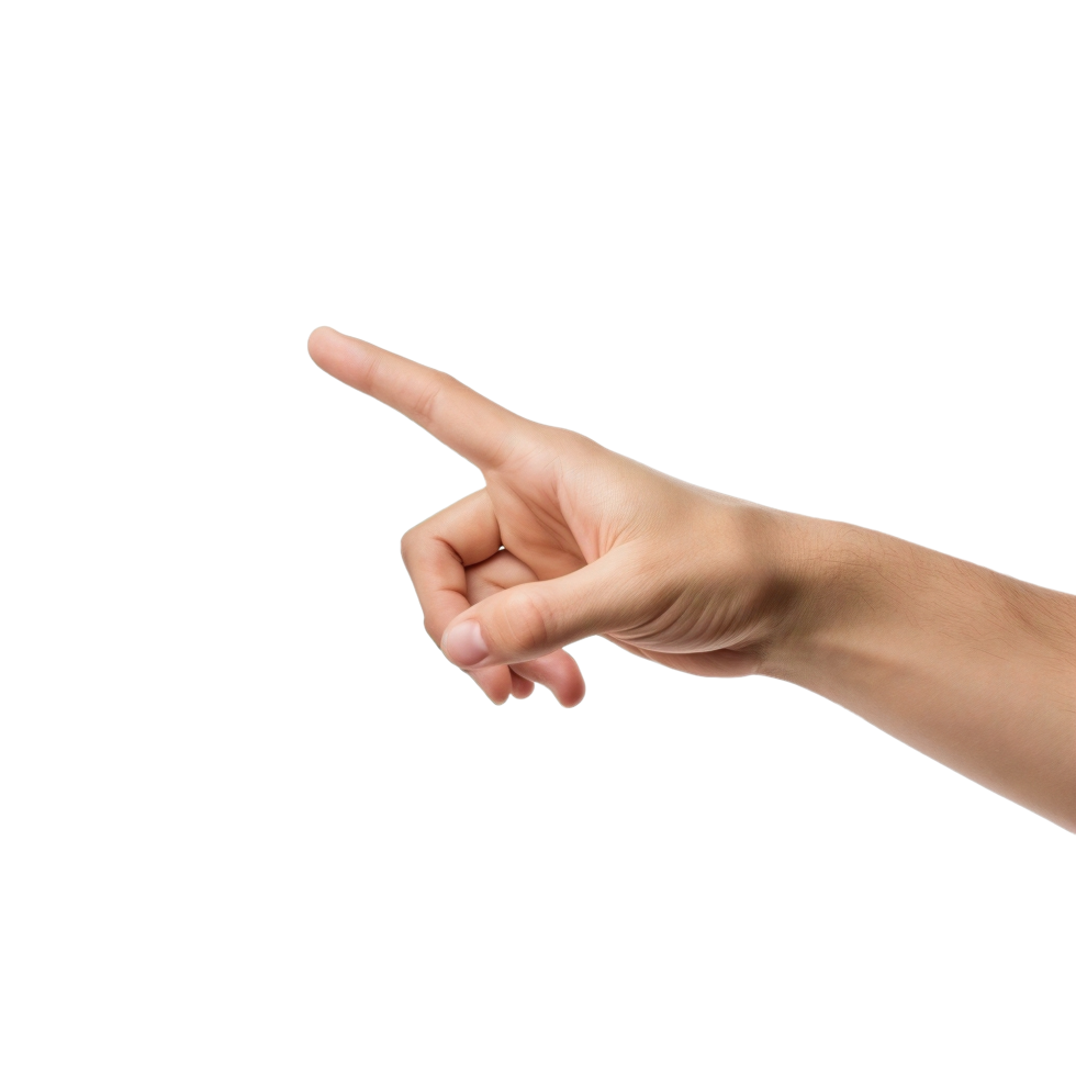 ai generiert ein Hand zeigen zu das Seite mit ein Finger png