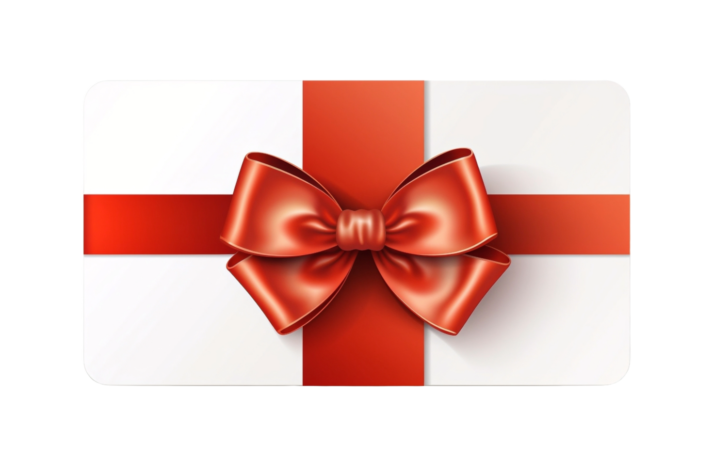 AI generated gift card with red bow on transparent background png