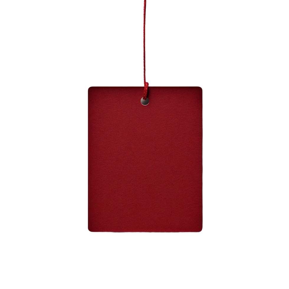 AI generated red hanging tag on a transparent background png