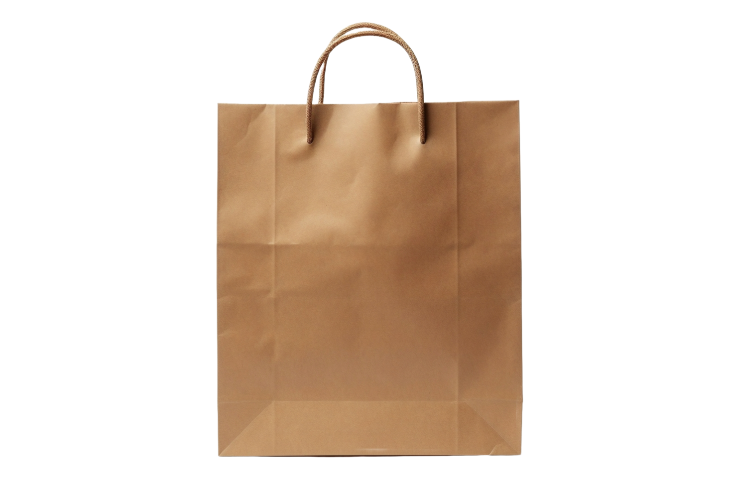 AI generated brown paper bag on transparent background png