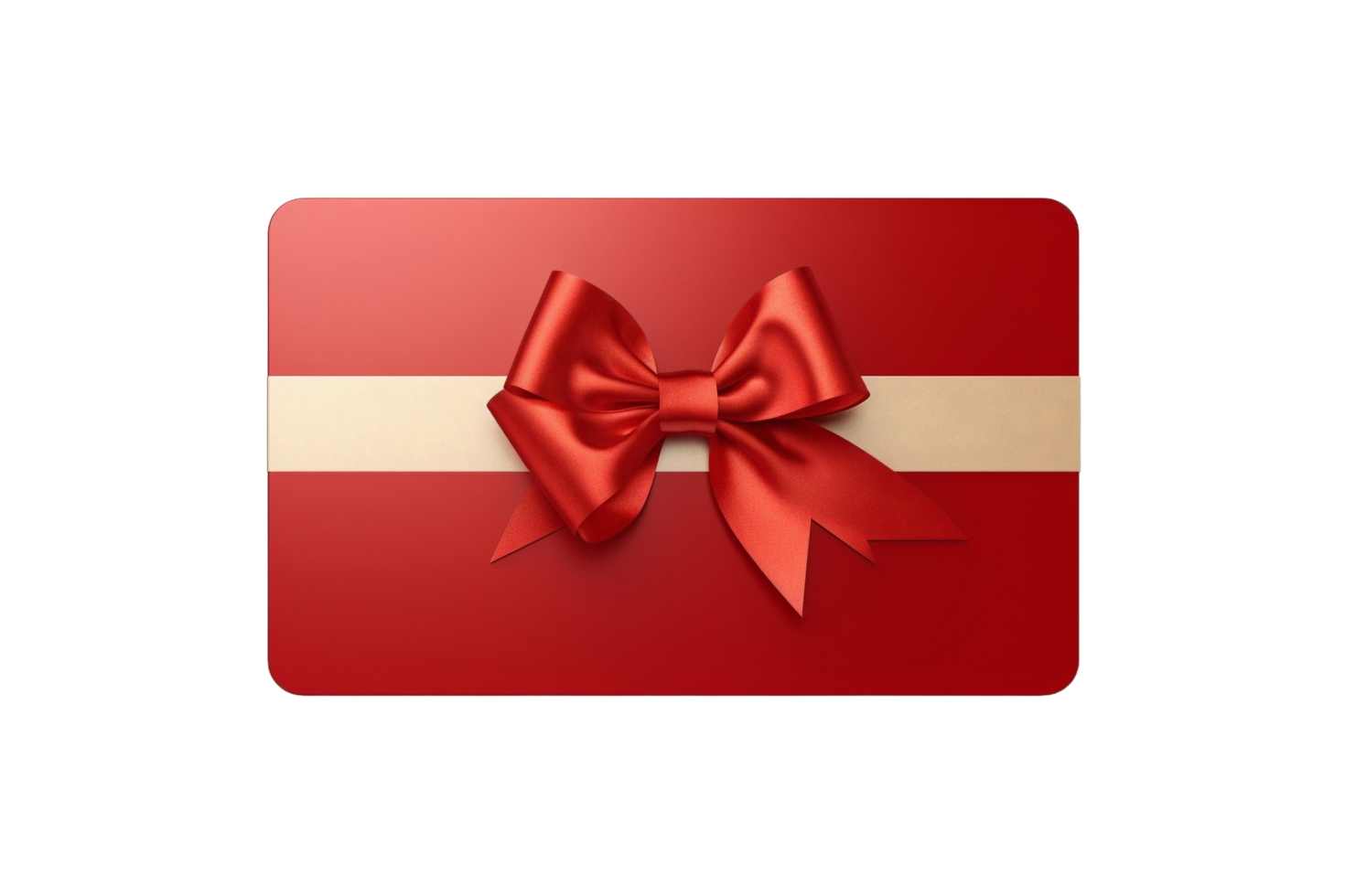 AI generated red gift card with bow on transparent background png