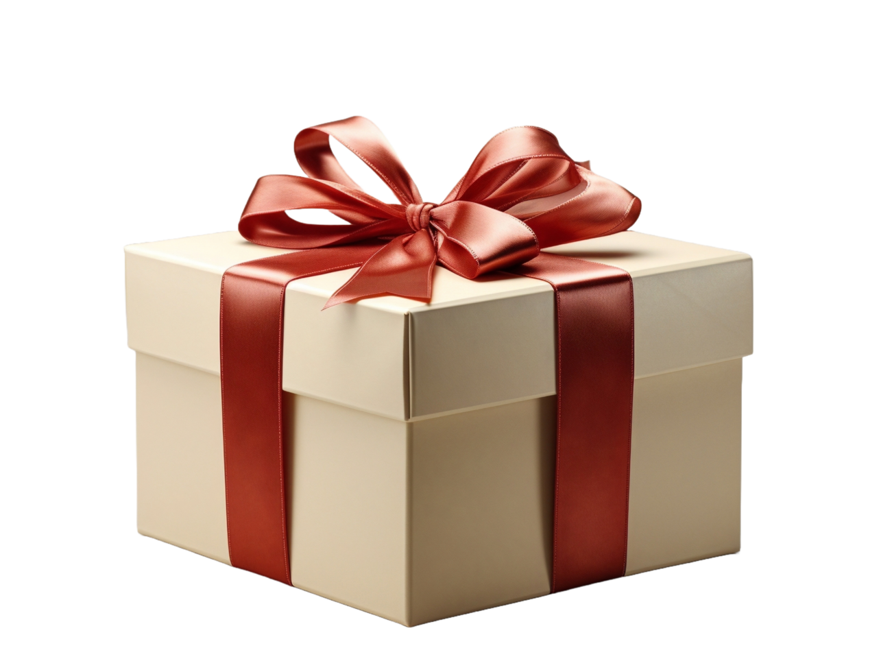 AI generated a gift box with red ribbon on a transparent background png