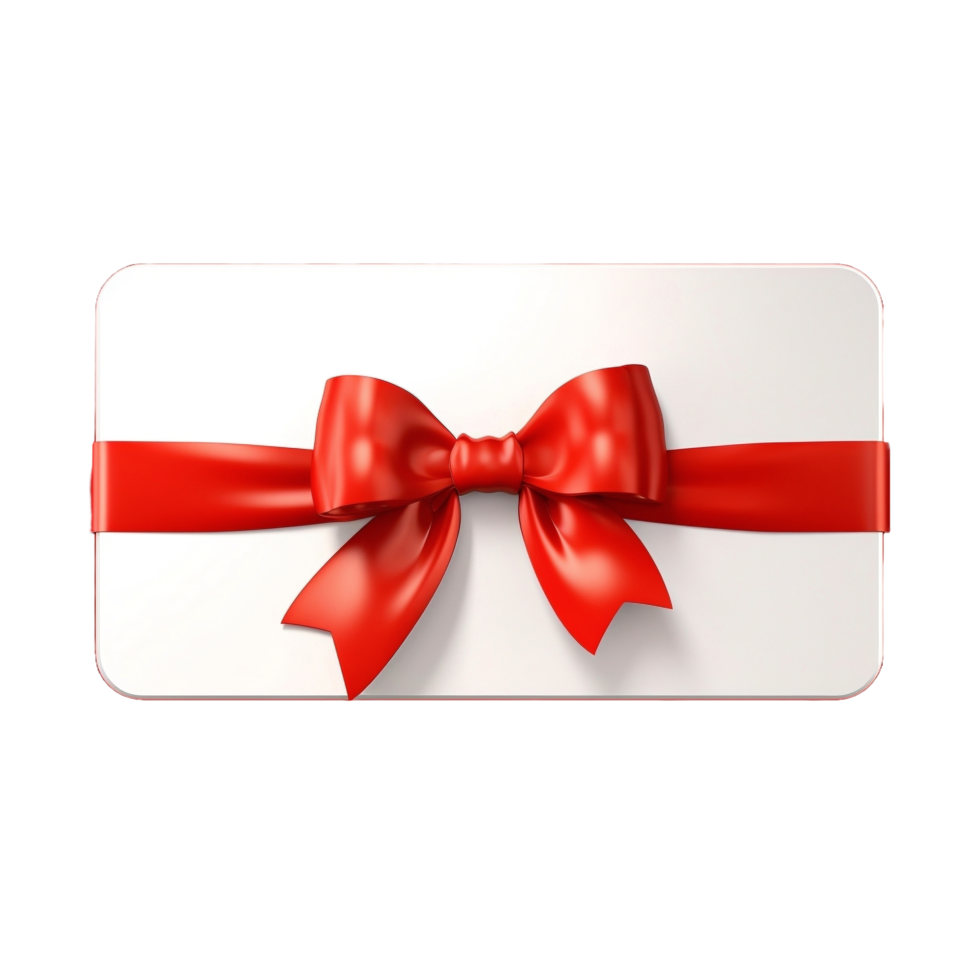 AI generated gift card with red bow on transparent background png