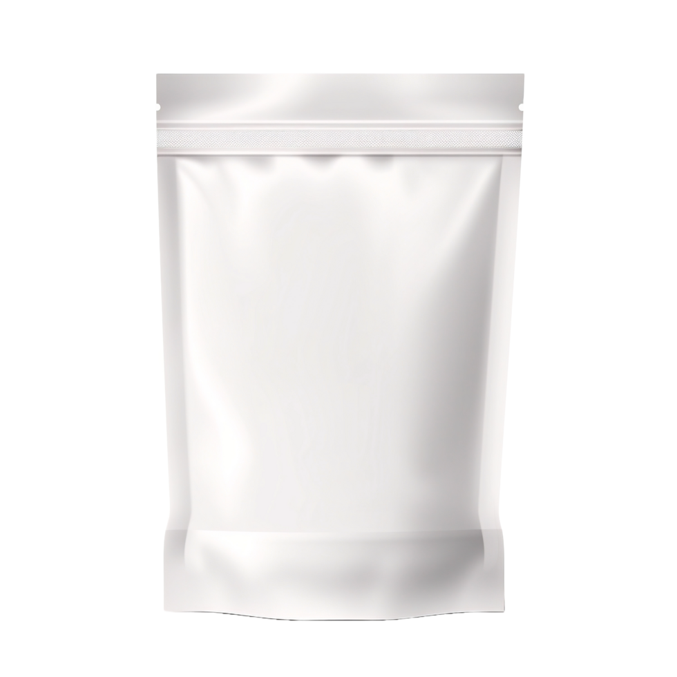 AI generated white plastic bag with a zipper on a transparent background png