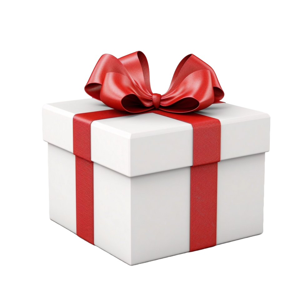 AI generated gift box with bow on transparent background png