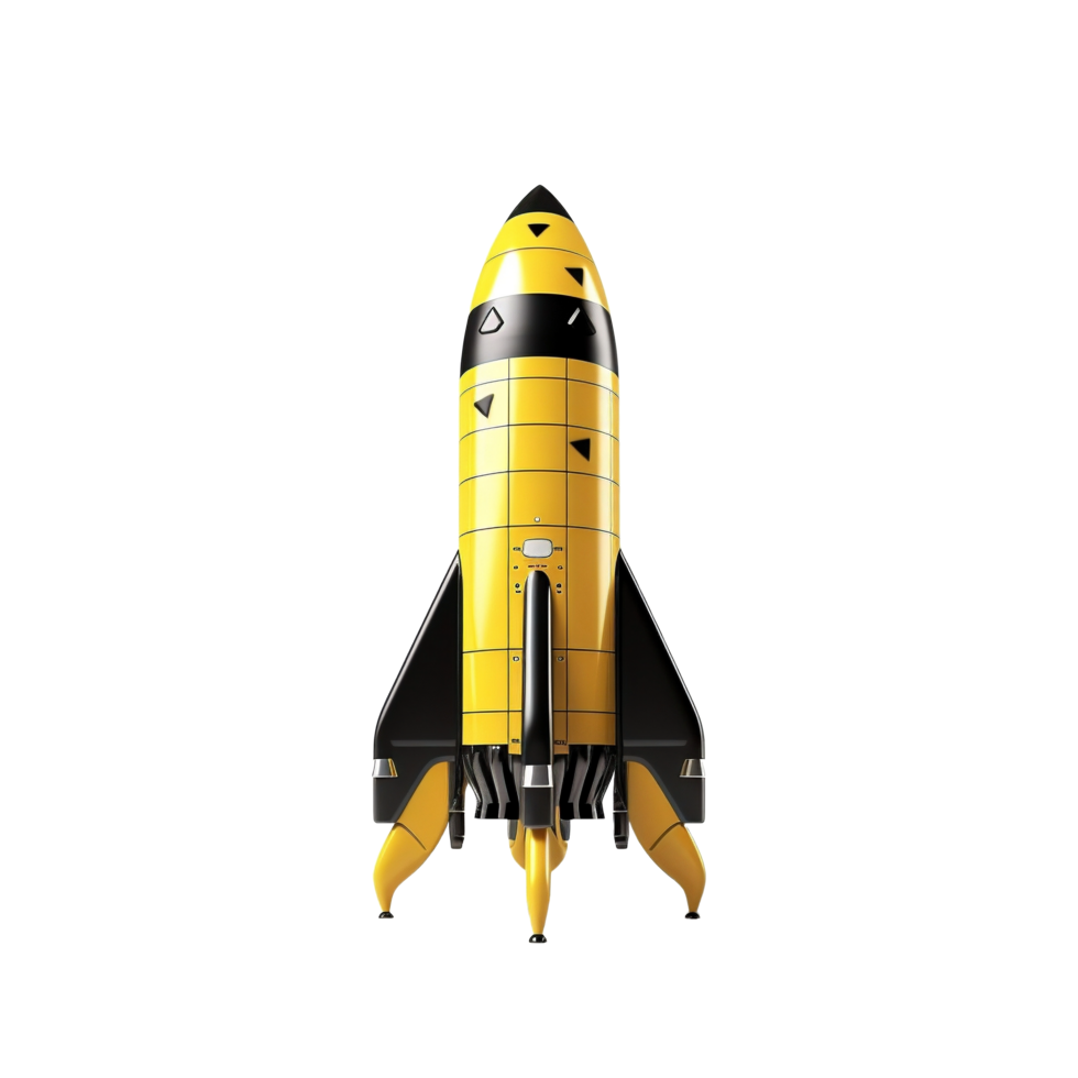 AI generated rocket ship on transparent background png