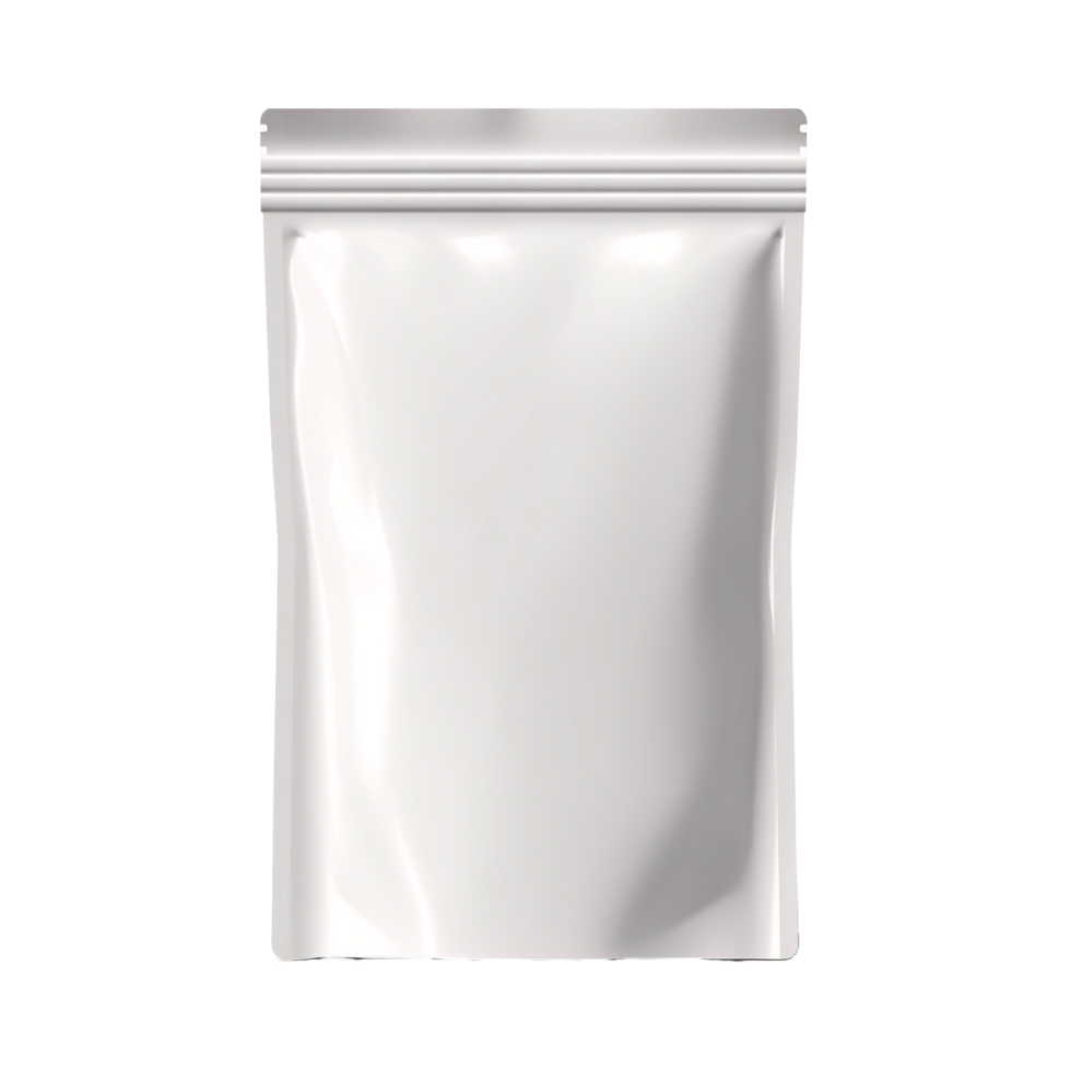 AI generated white plastic bag with a zipper on a transparent background png