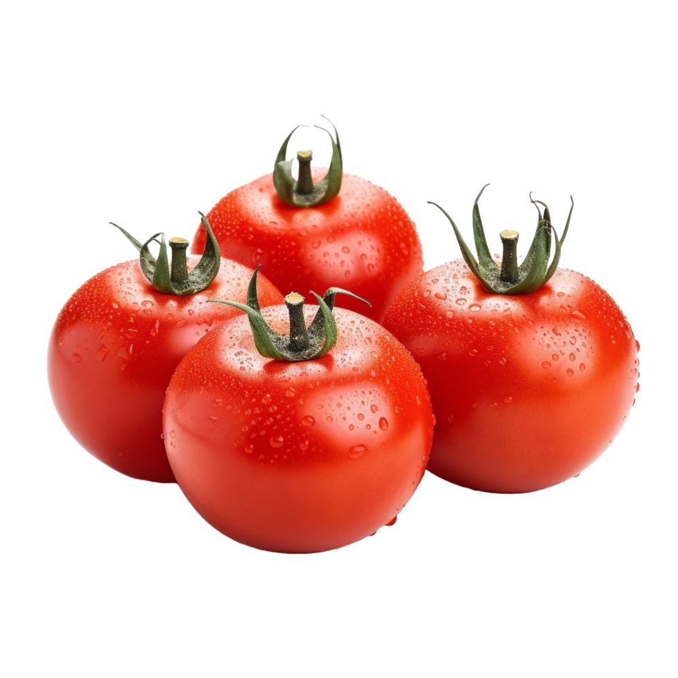 AI generated tomatoes on transparent background png