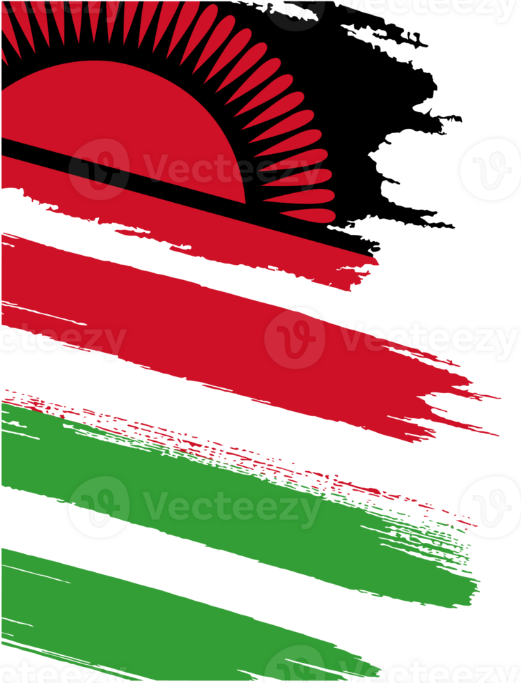 Malawi  flag brush paint textured png