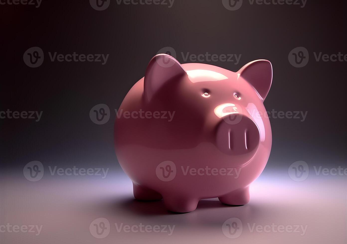 AI generated pink piggy bank for savings concept, neural network generated image photo
