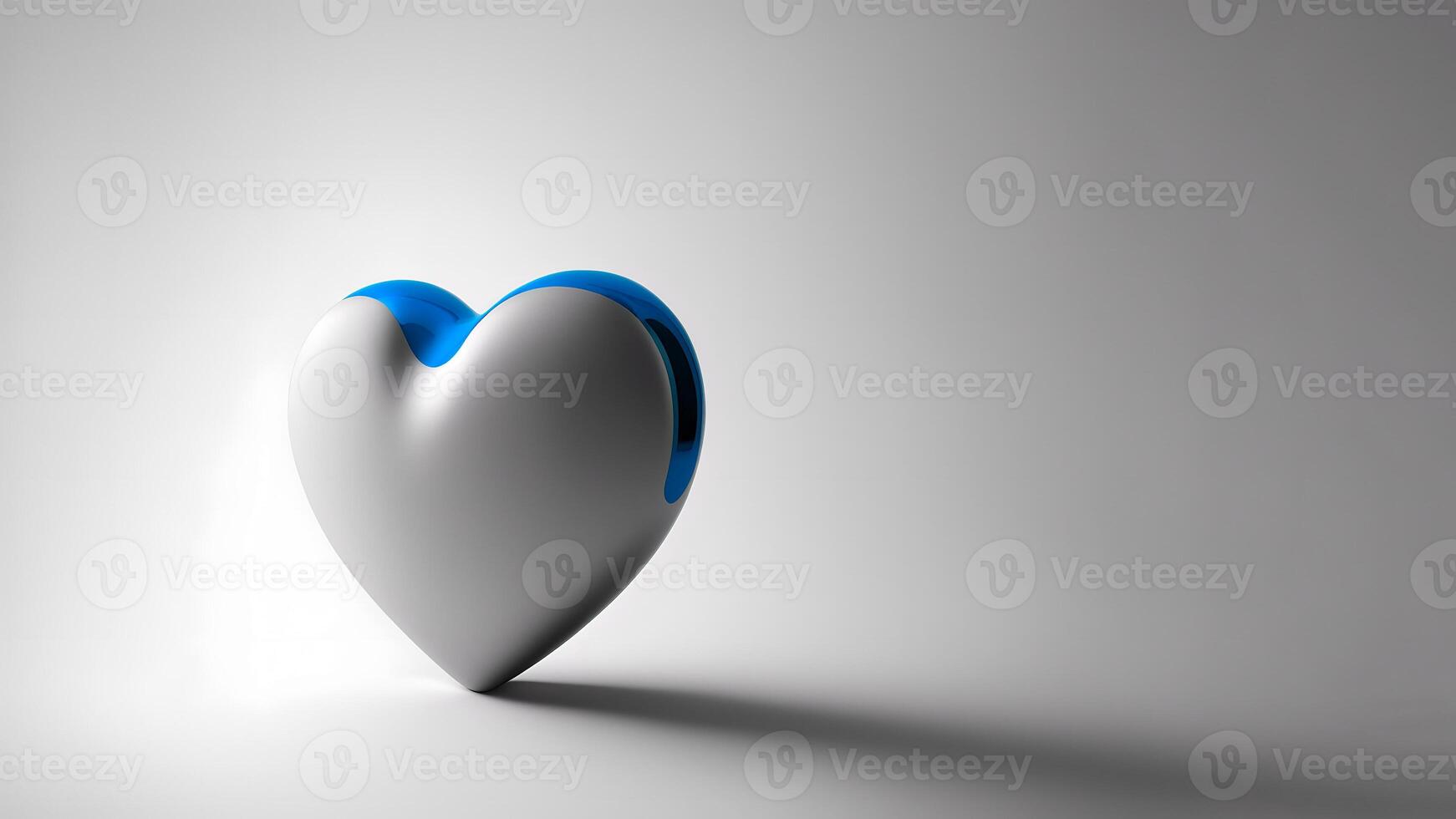 AI generated minimalistic valentines day background with heart symbol and copy space, neural network generated art photo