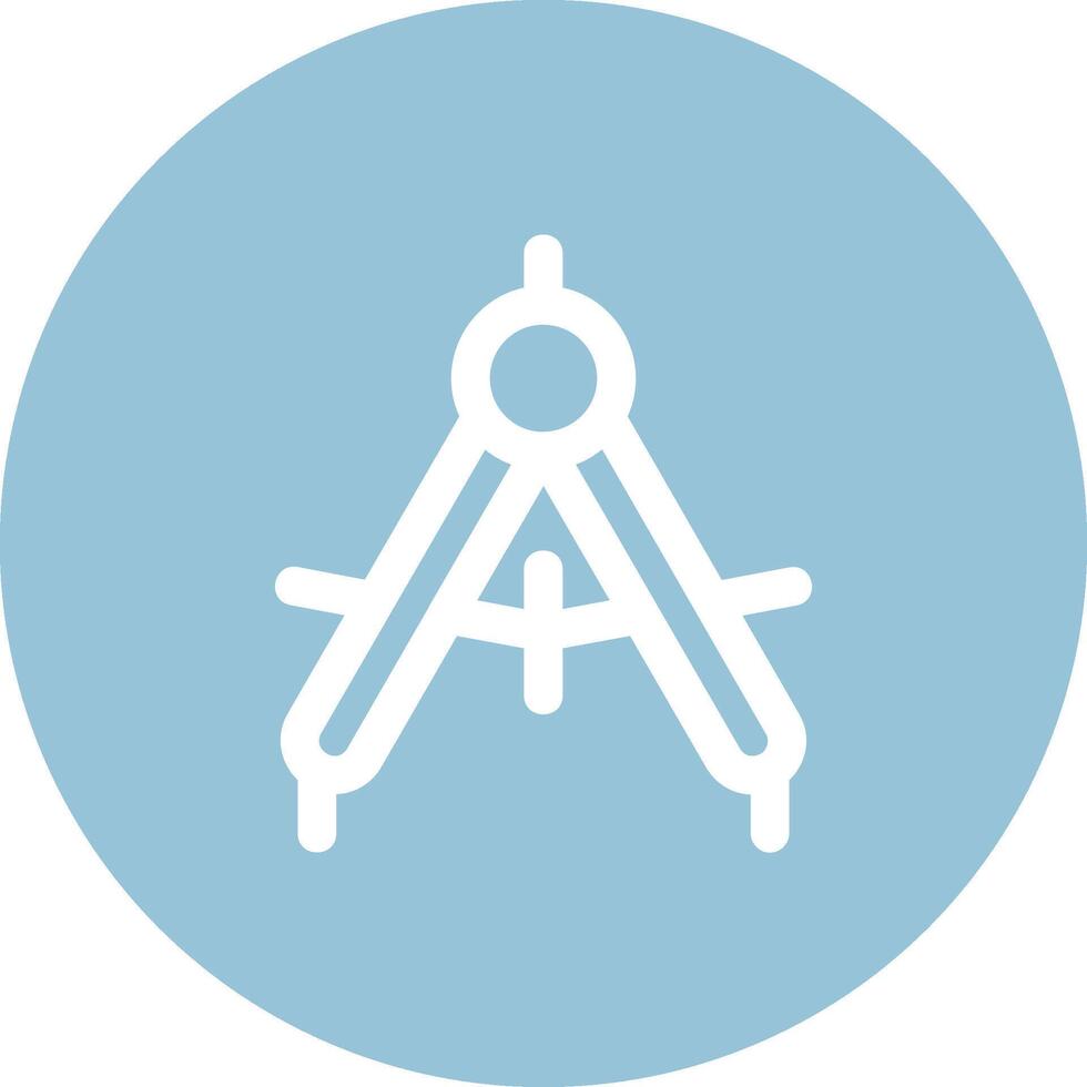 Drawing compass Line color circle Icon vector