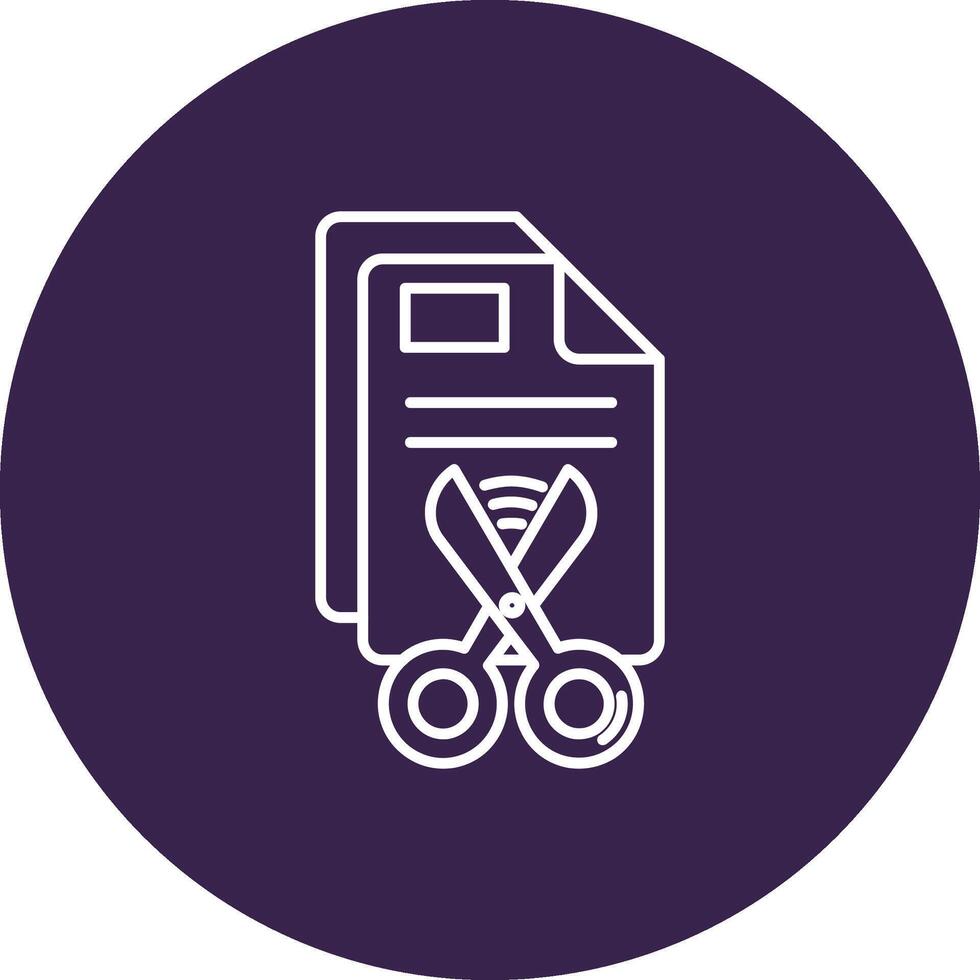 Cut Line color circle Icon vector