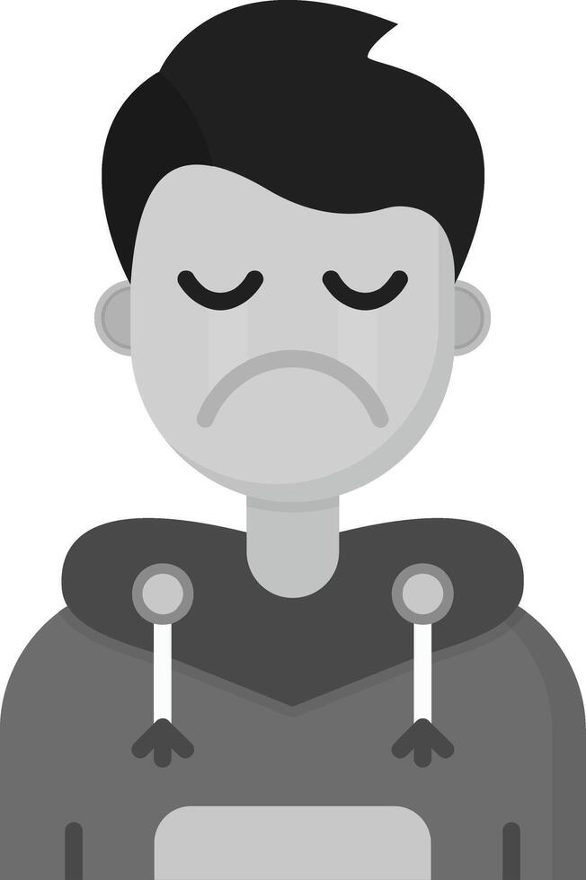 Cry Grey scale Icon vector