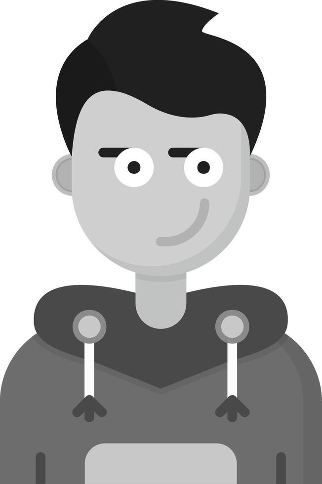 Smirking Grey scale Icon vector