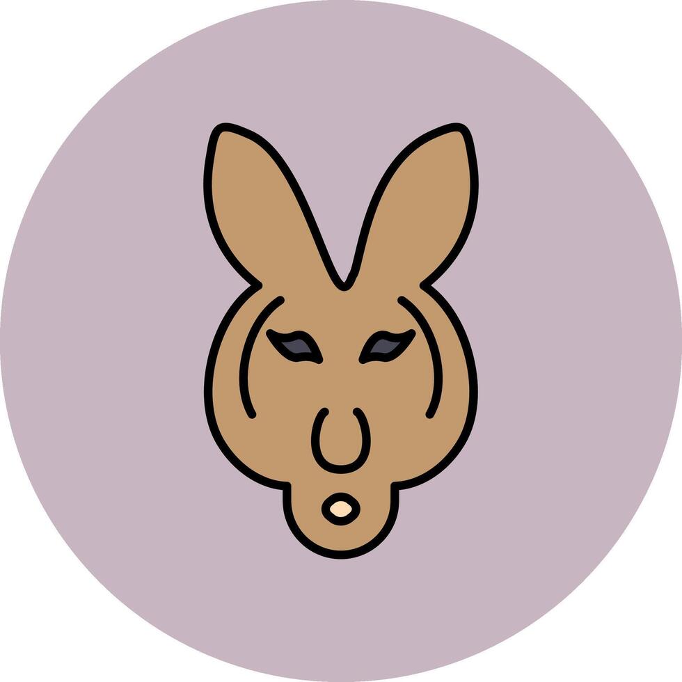 Kangaroo Line Filled multicolour Circle Icon vector