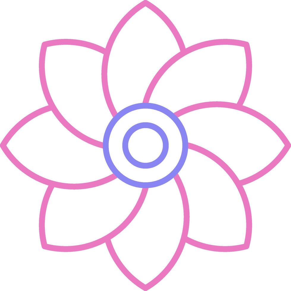 Flower Linear Two Colour Icon vector