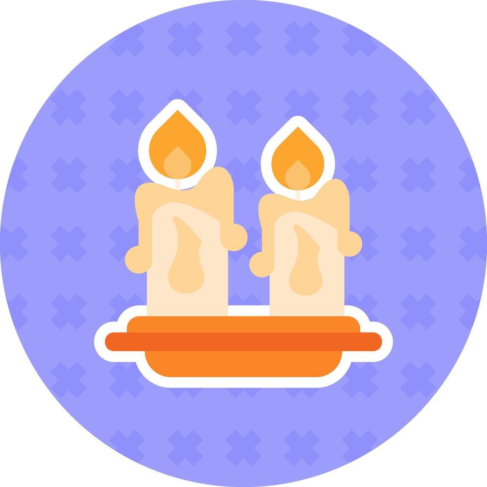 Candles Flat Sticker Icon vector