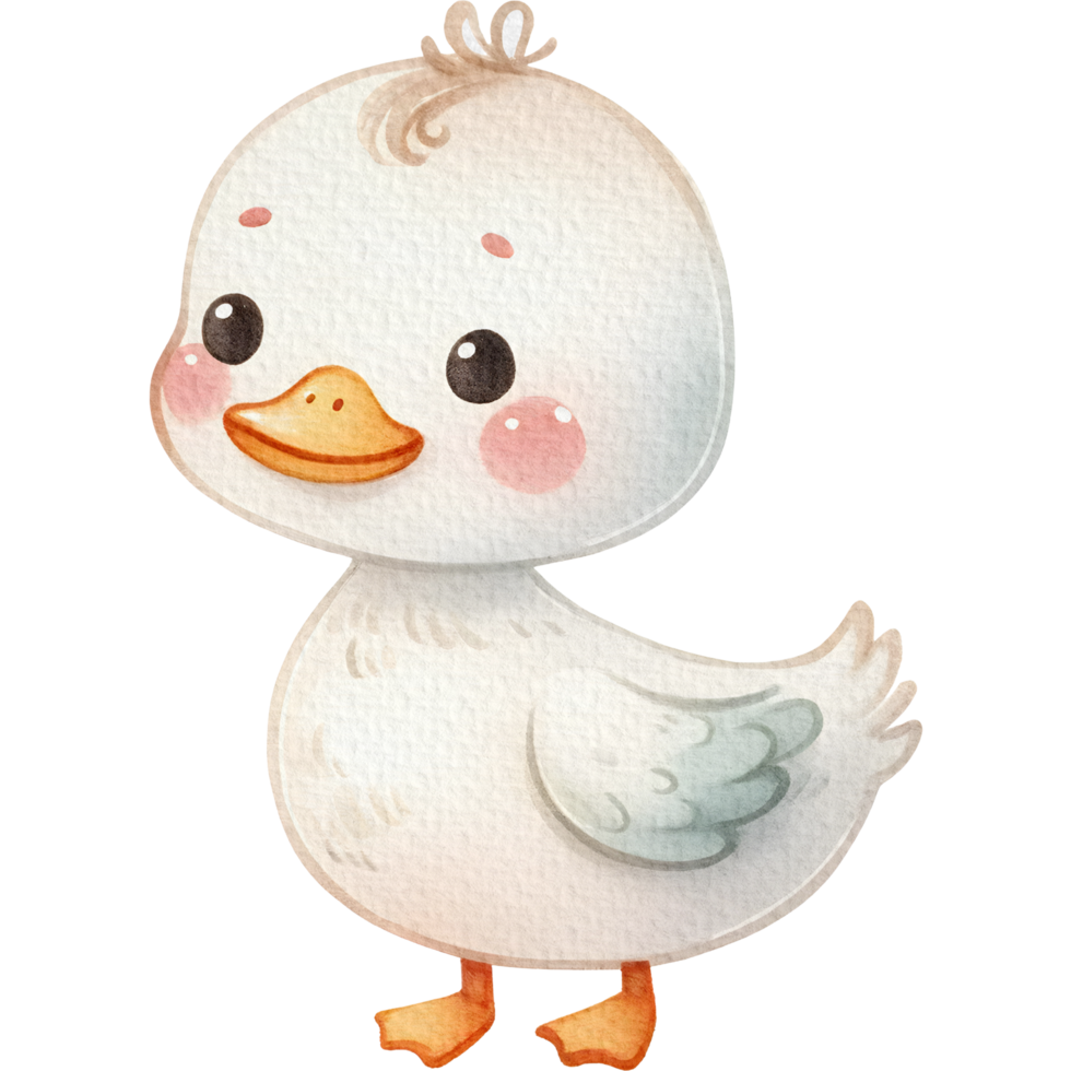 AI generated duck cute character watercolor png