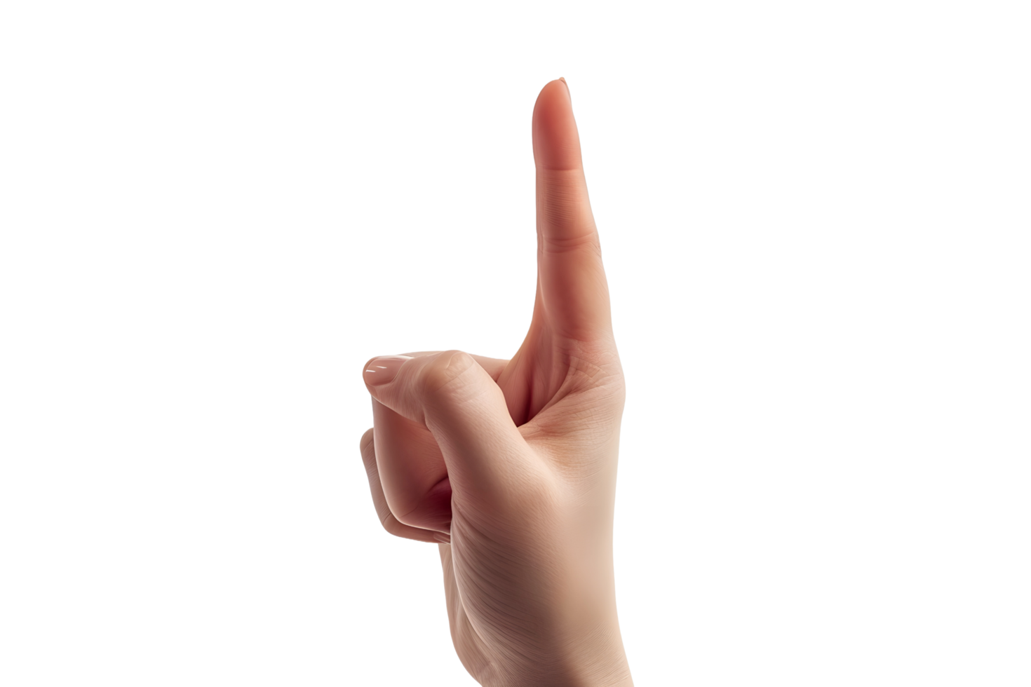 AI generated a hand pointing up on a transparent background png