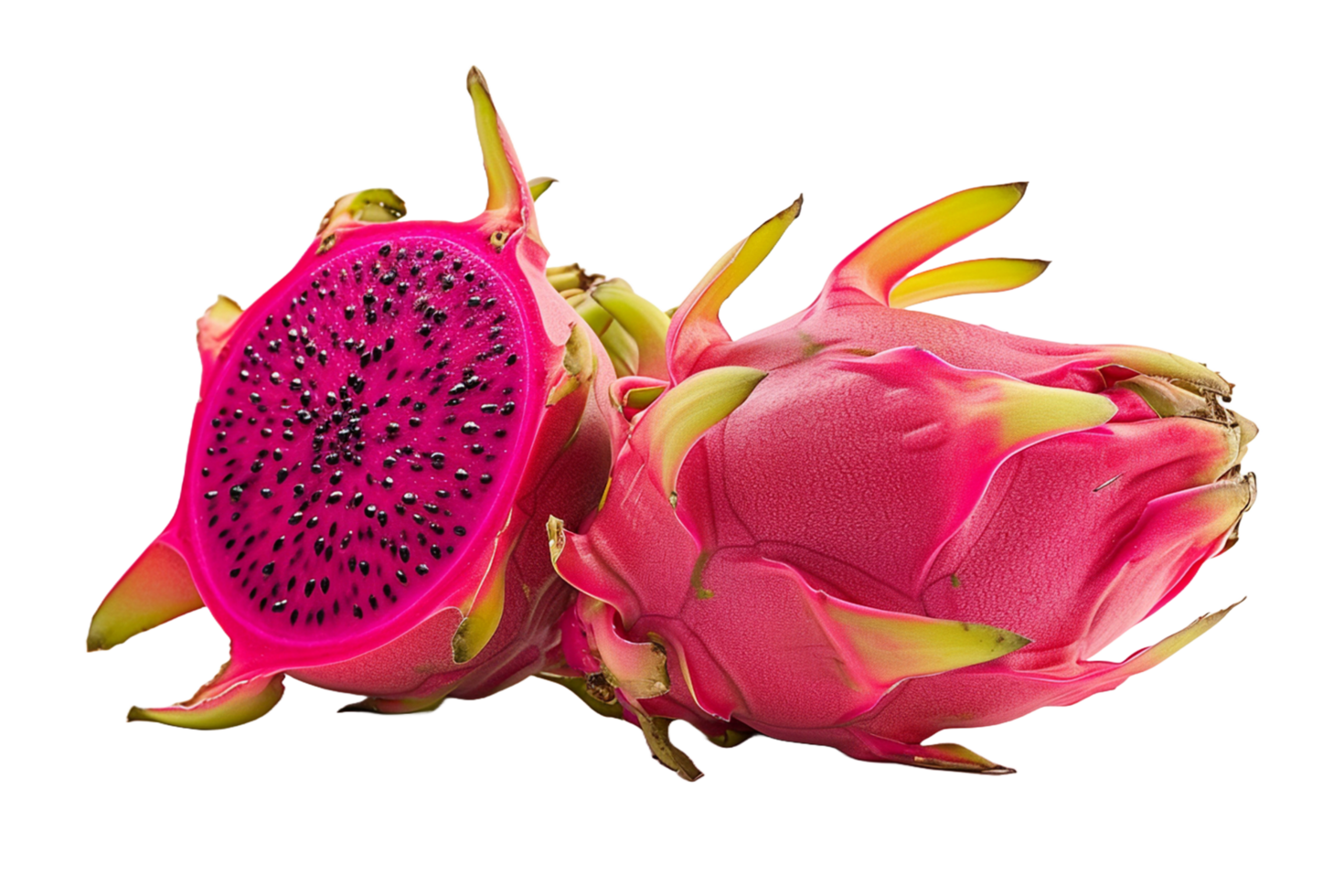 AI generated two dragon fruit on transparent background png