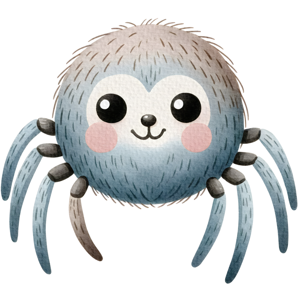 ai generiert Spinne süß Charakter Aquarell. png