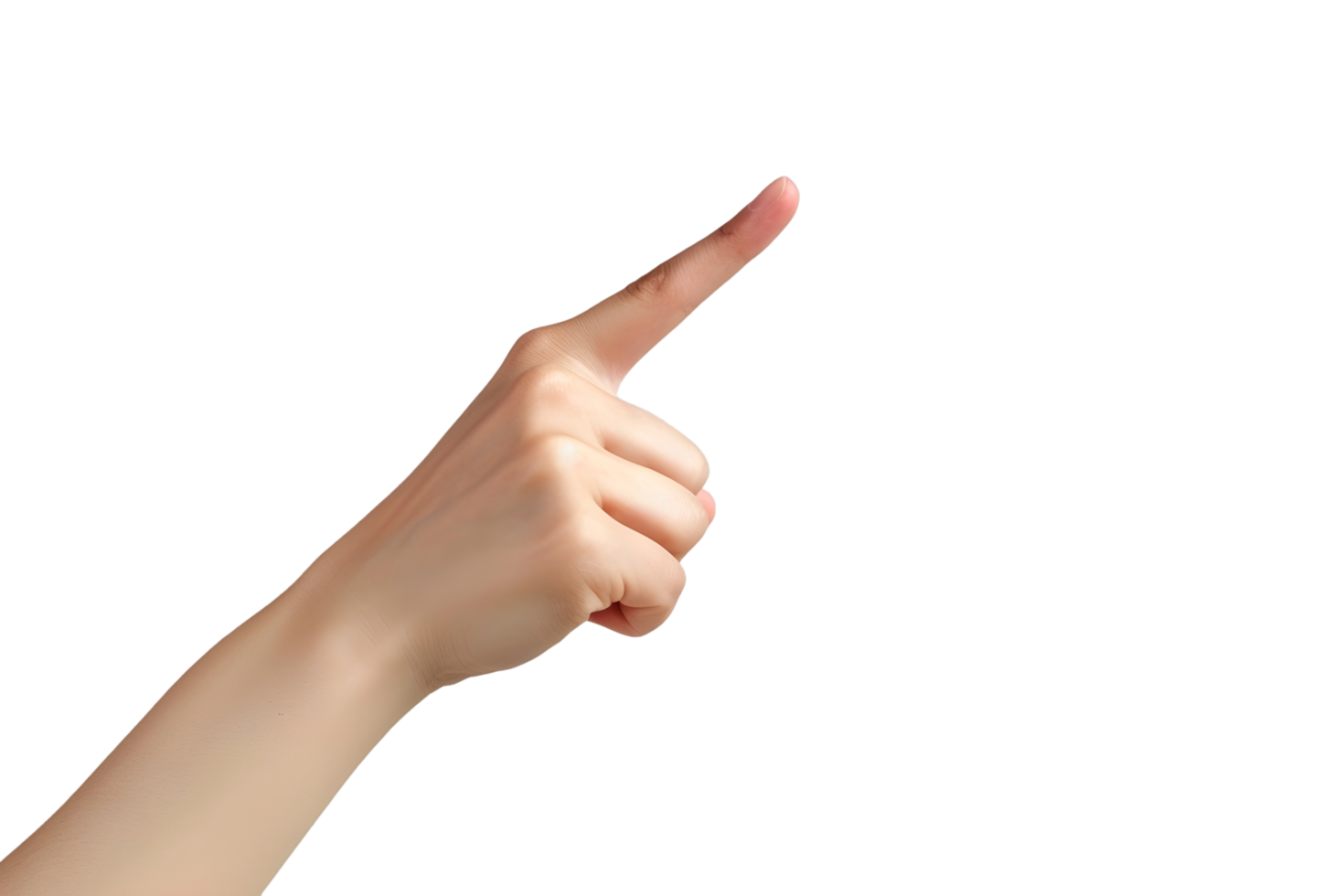 AI generated a hand pointing up on a transparent background png