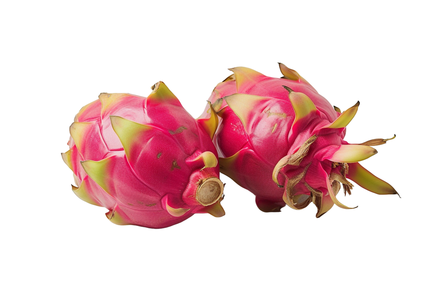 AI generated two dragon fruit on transparent background png