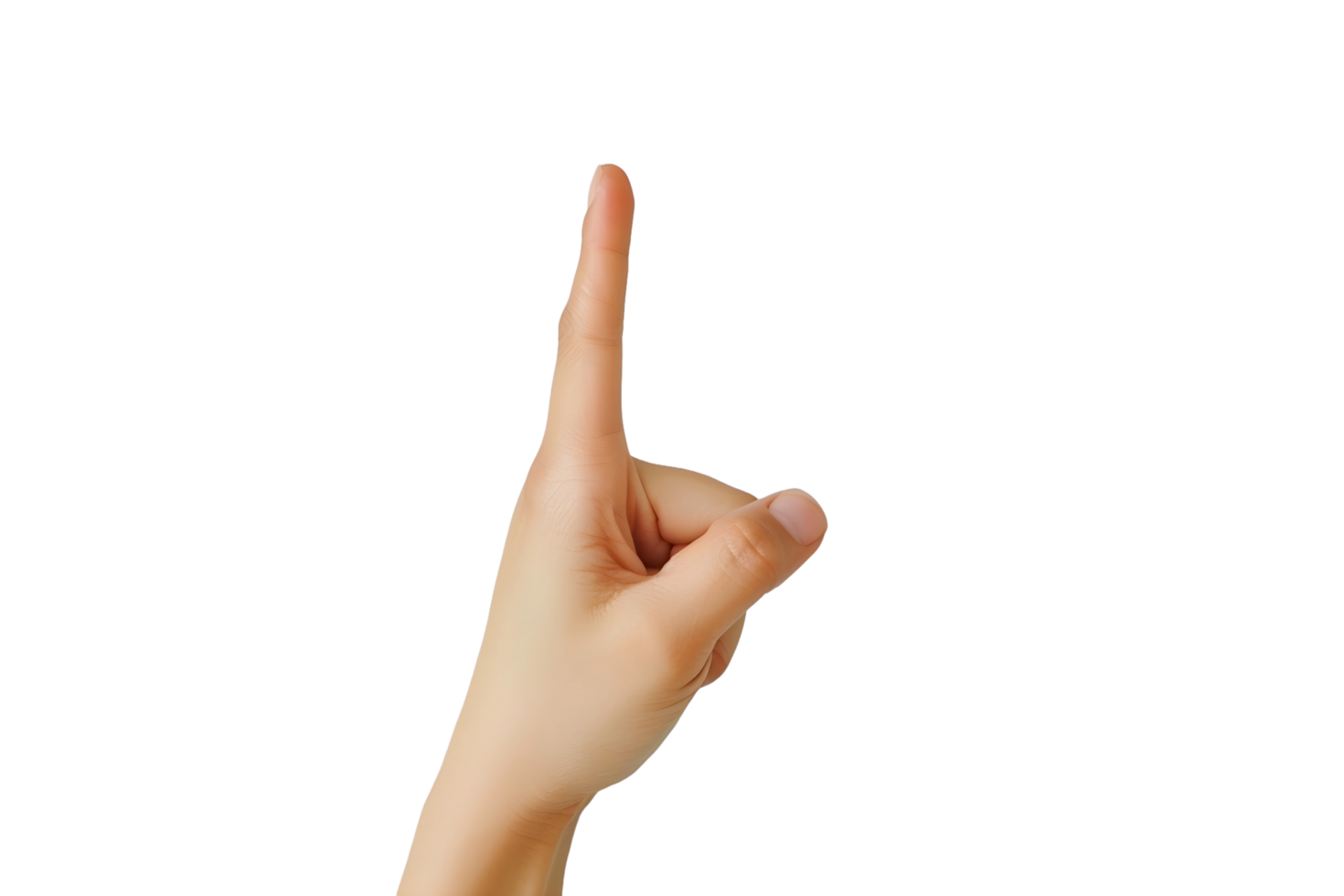 AI generated a hand pointing up on a transparent background png
