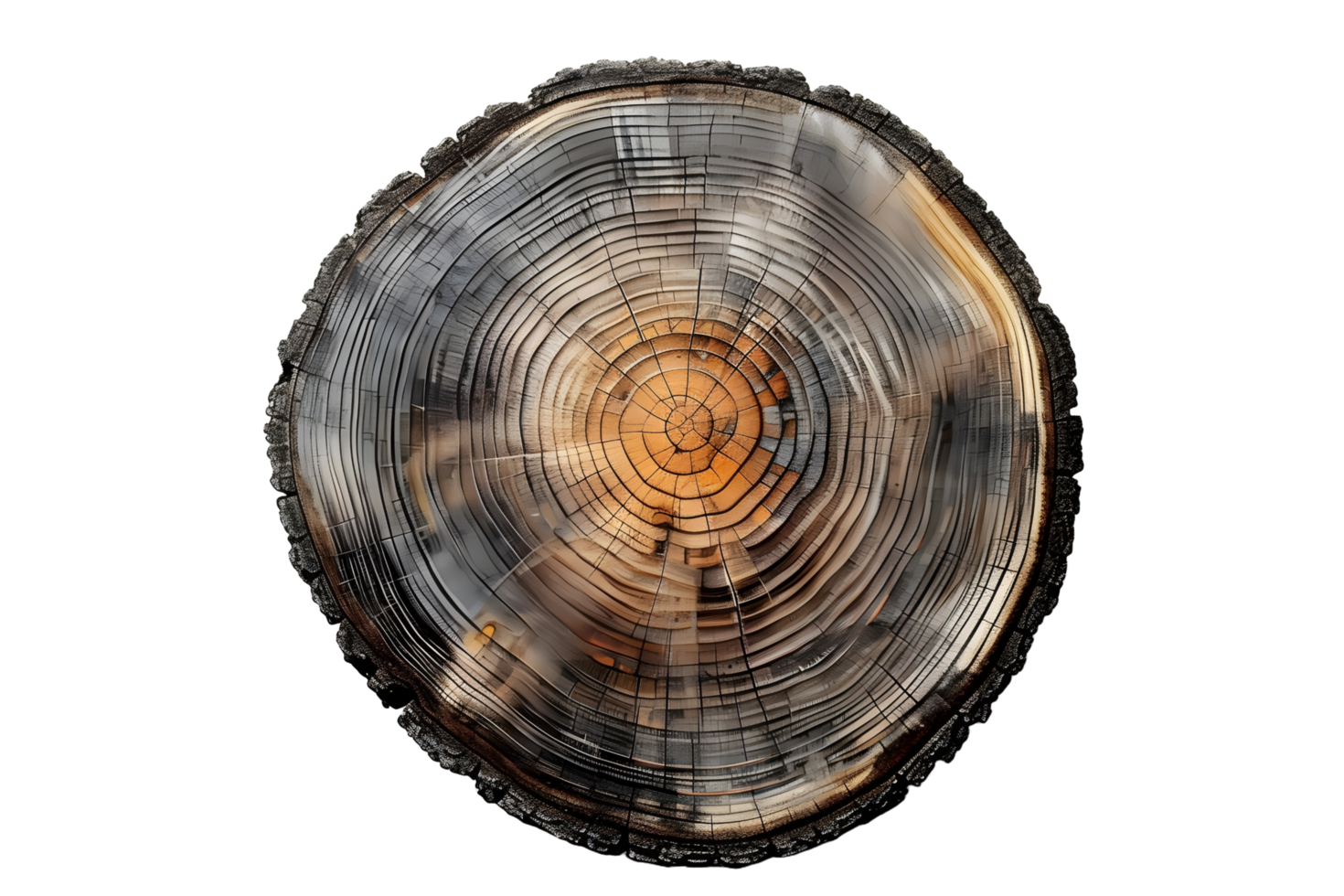 AI generated a tree stump on a transparent  background png