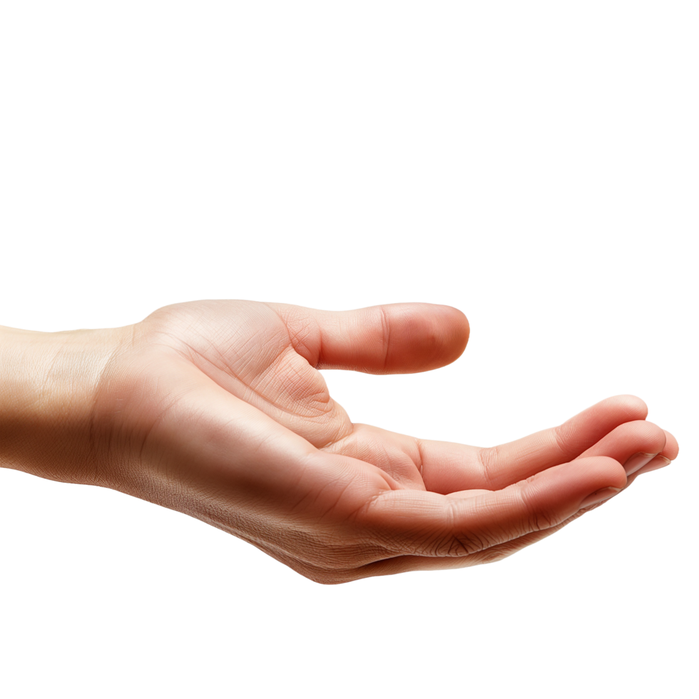 AI generated a hand is holding something in front of it png