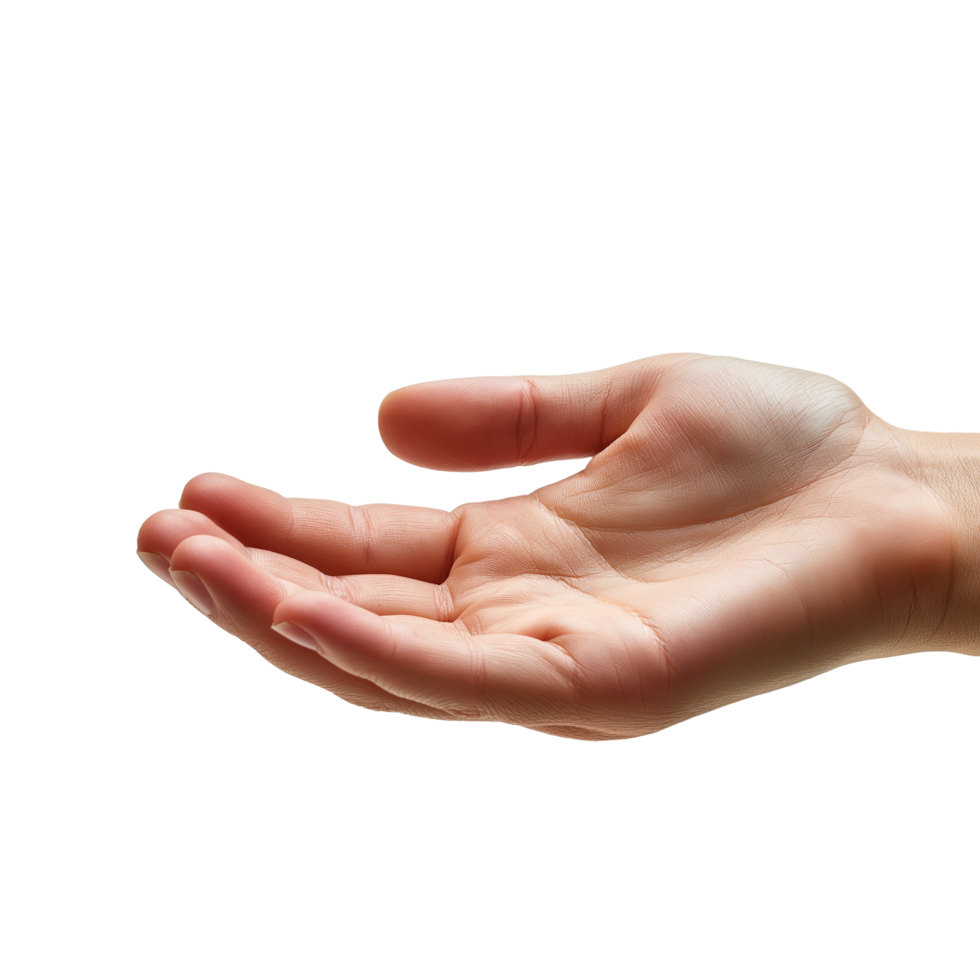 AI generated a hand is holding something in front of it png