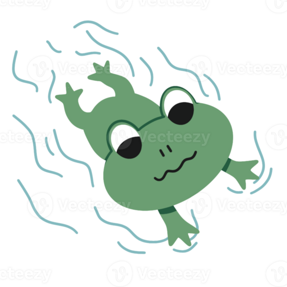 Green frog character png