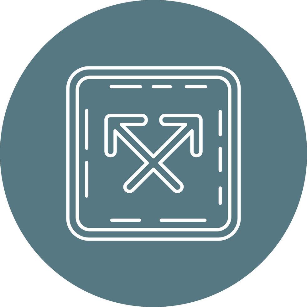 Intersect Line color circle Icon vector