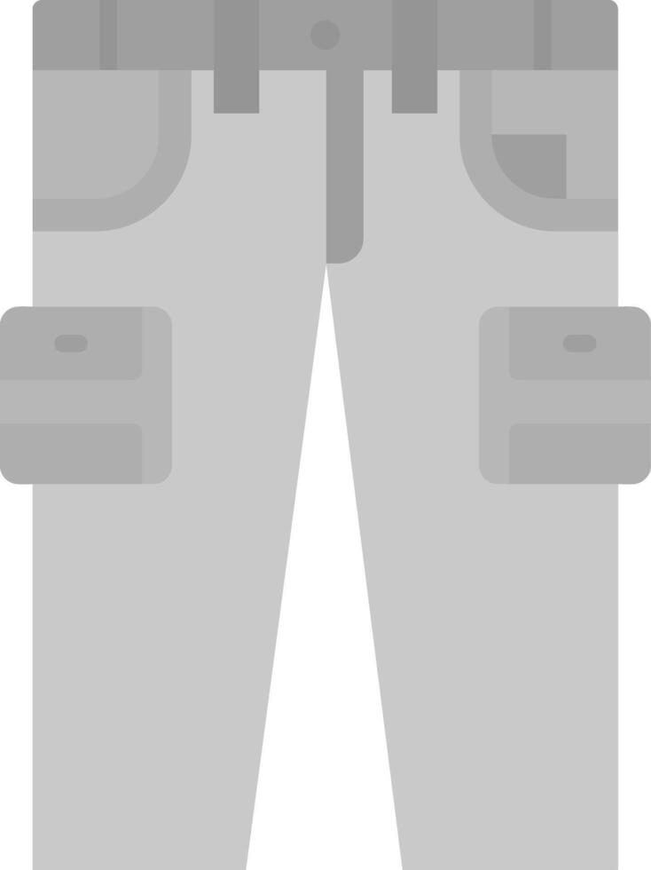 Cargo pants Grey scale Icon vector