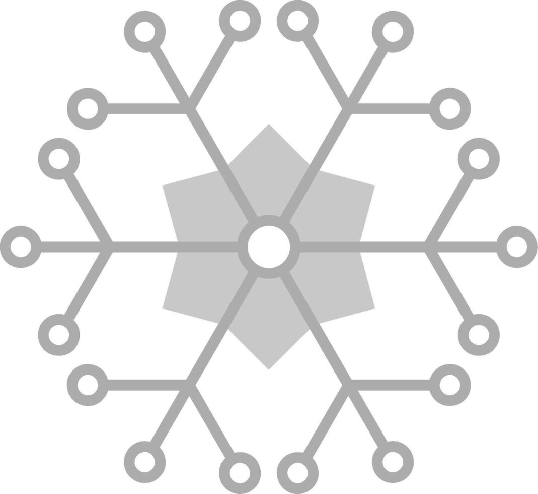 copo de nieve gris escala icono vector