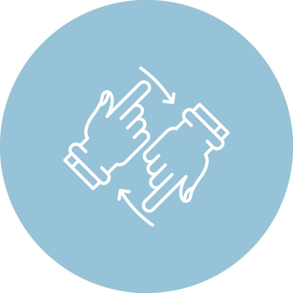 Rotate Two Hands Line color circle Icon vector