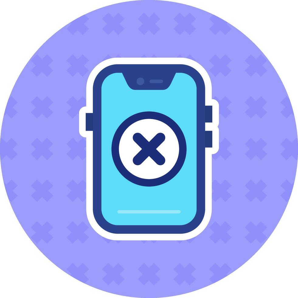 Cancel Flat Sticker Icon vector