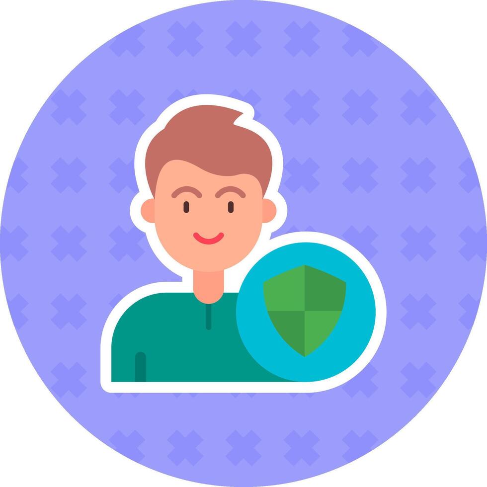 Shield Flat Sticker Icon vector